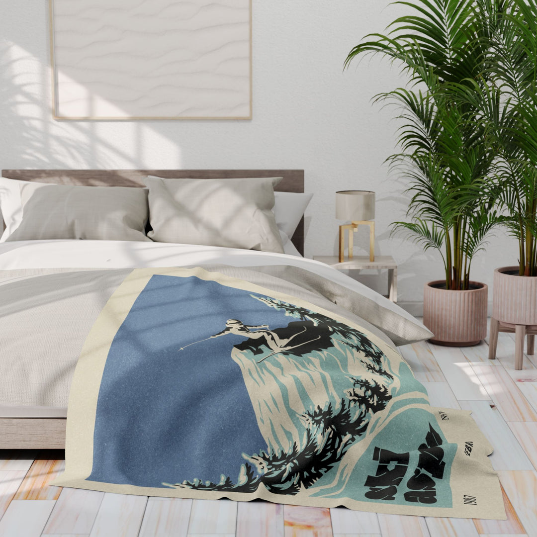 Ski Resorts-  Vintage Blanket