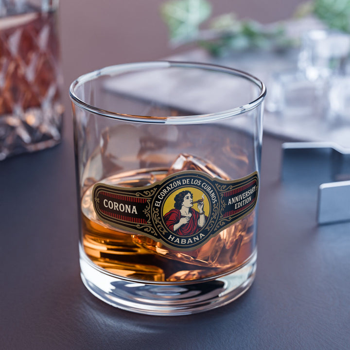 The Cigar Band Project: El Corazón de los Cubanos: Rocks Glass