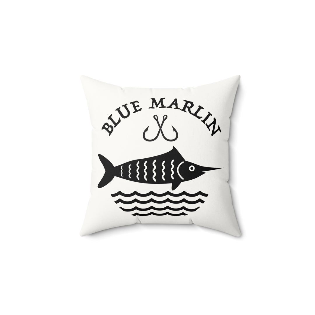 Blue Marlin Faux Suede Pillow