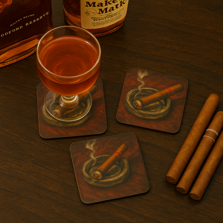 The Cigar Lounge Coaster - Ember & Oak