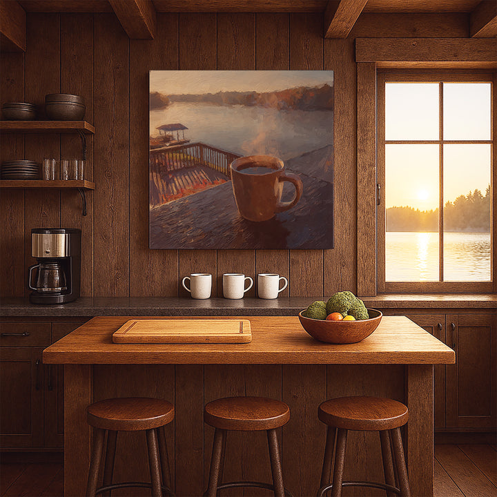 Steam Over Stillwater - Lake House Coffee Print