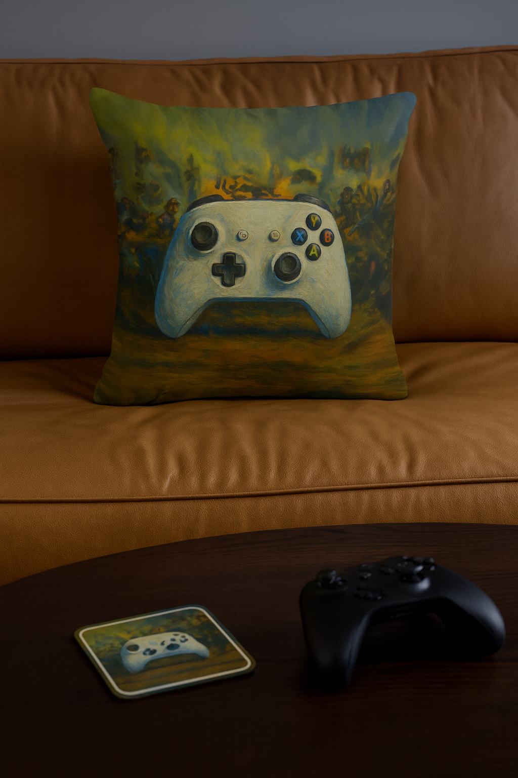Oil Painting Gamer’s Canvas Pillow