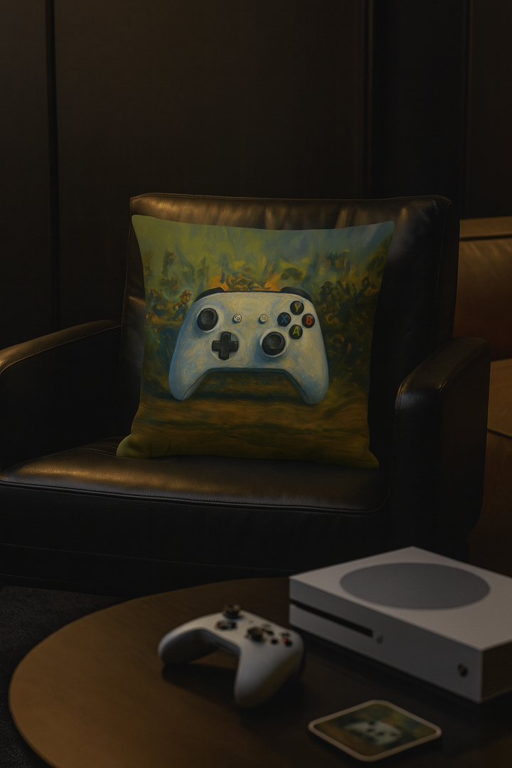 Oil Painting Gamer’s Canvas Pillow