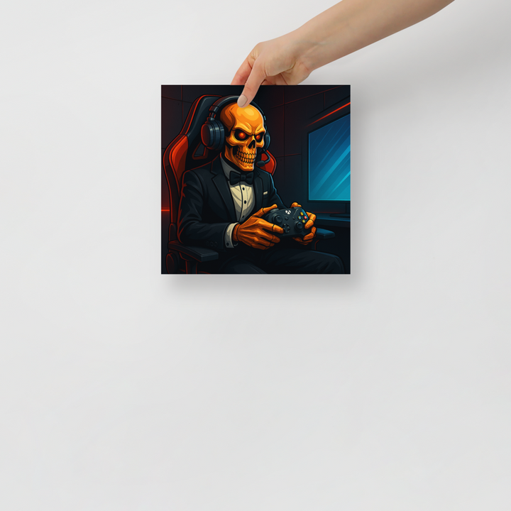 Final Boss Mode – Skeleton Gamer Poster