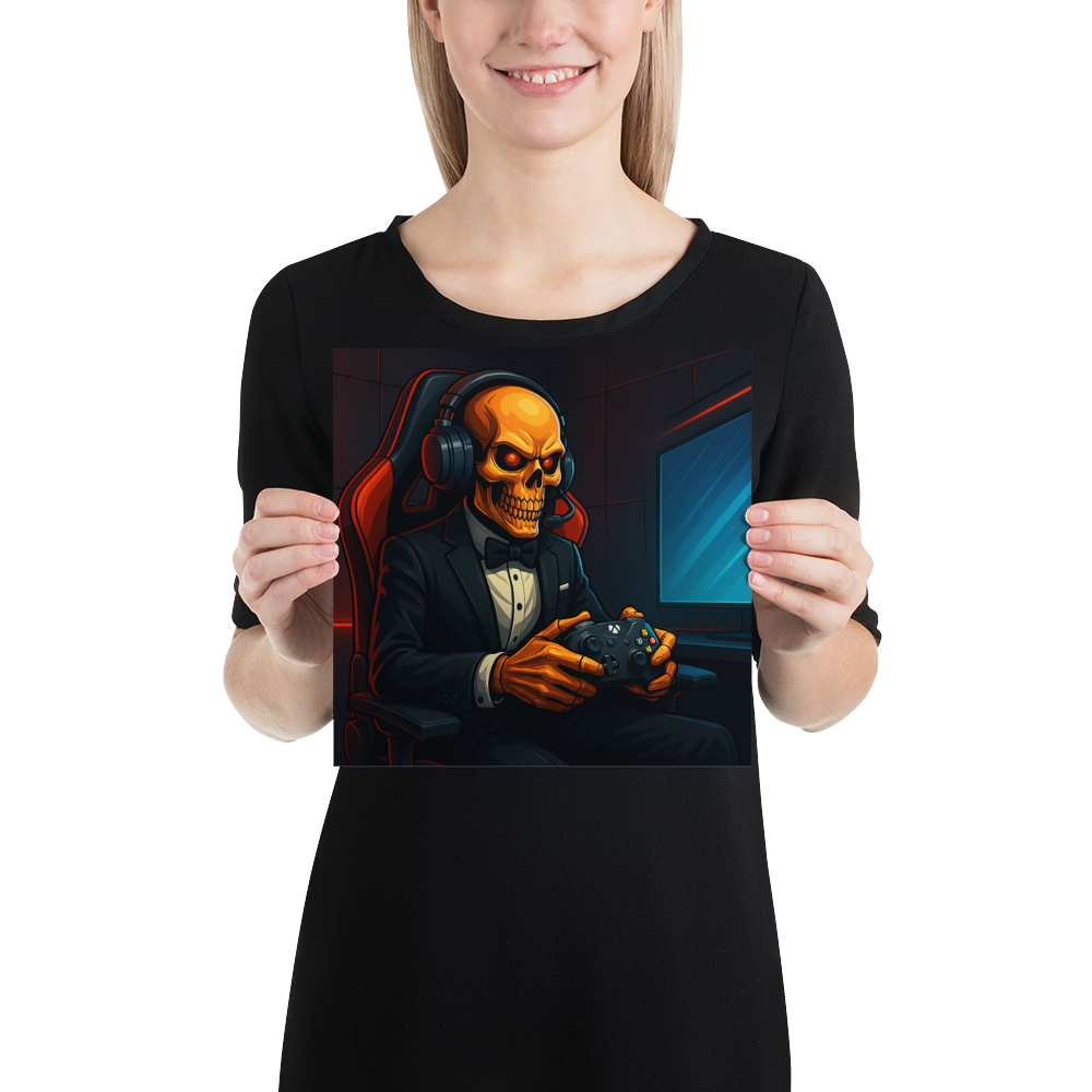 Final Boss Mode – Skeleton Gamer Poster
