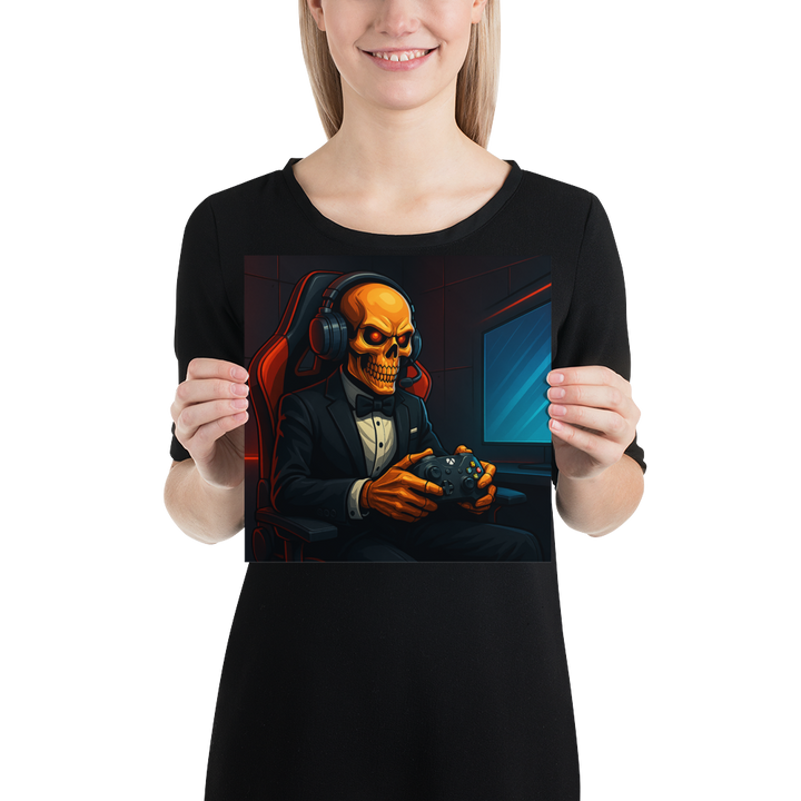 Final Boss Mode – Skeleton Gamer Poster